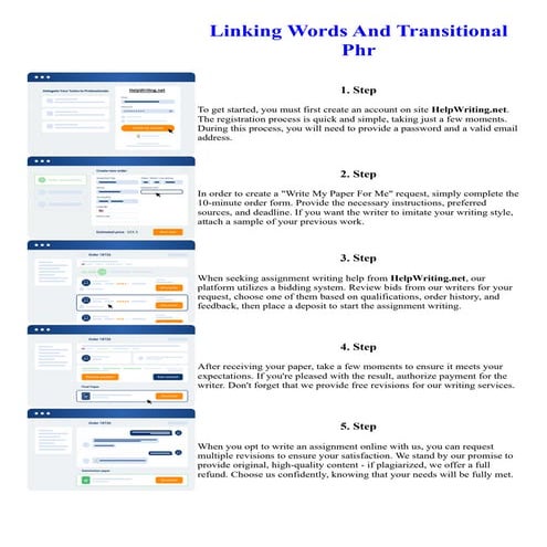 Linking Words And Transitional Phr. Online assignment writing service.