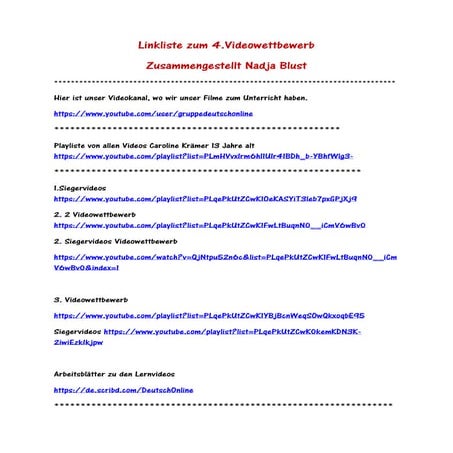 Linkliste zum thema Trickfilm im DaF 