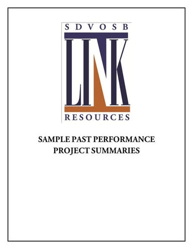 Link SDVOSB Past Performance Summaries