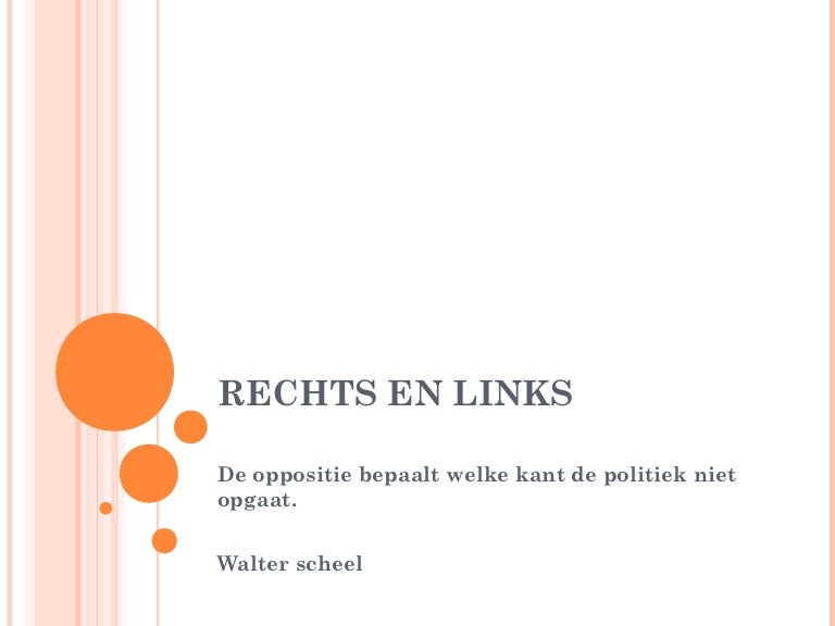 Links en rechts politiek Links en rechts politiek