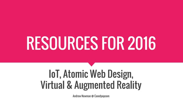 Resources (Links) for 2016