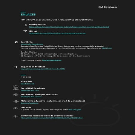 Links kubernetes - Evento - Virtual Lab Despliegue de aplicaciones en Kubernetes