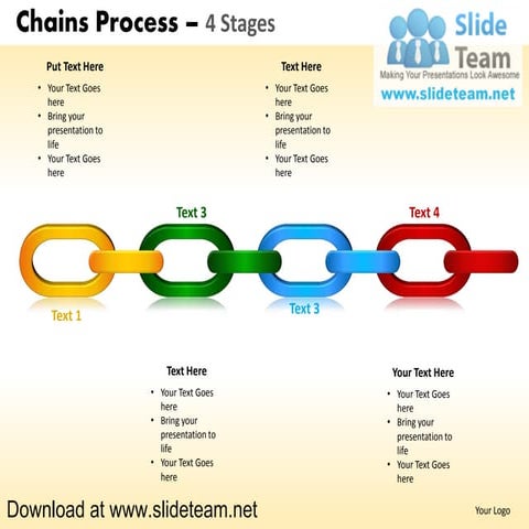 Links of chains pieces weakest links process 4 stages style 1 powerpoint diag...