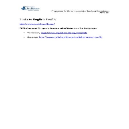 Links to english profile