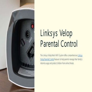 How to setup linksys velop parental control ? | PDF