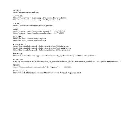 Link update antivirus | DOC