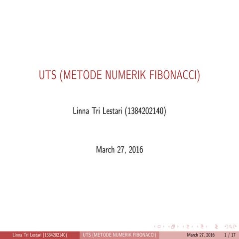 Tugas Metode Numerik Pendidikan Matematika UMT