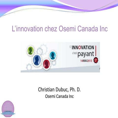 L&rsquo;innovation c&rsquo;est payant 2013 | OSEMI