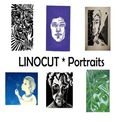 Linocut portrait examples