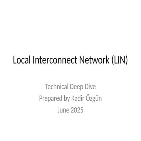 LIN Presentation Detailed for automotive