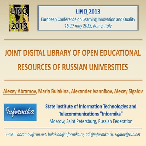 Linq 2013 session_red_1_abramov_bulakina_ivannikov_sigalov