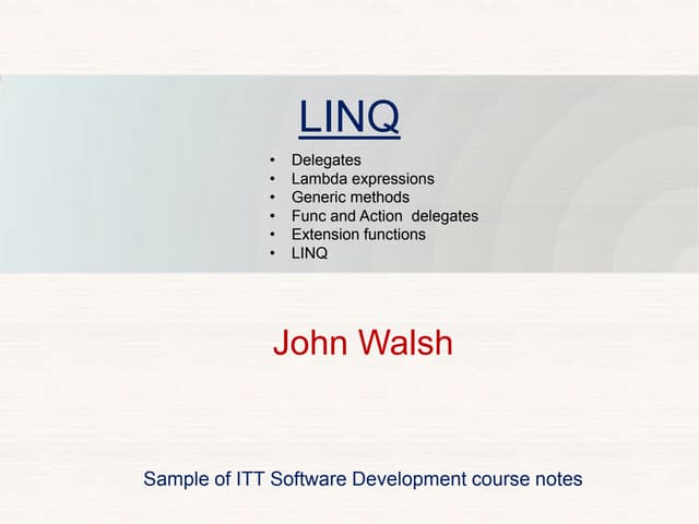 Linq and lambda