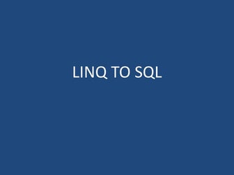 Linq to sql