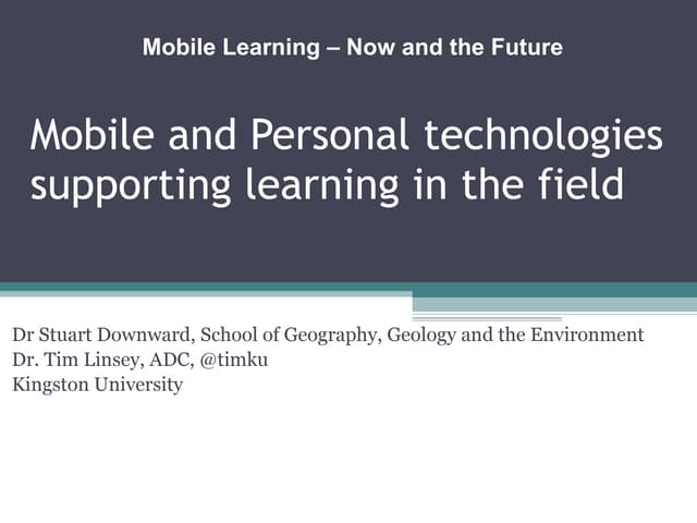 Mobilising Remote Student Engagement: Mobile and Personal technologies suppor...