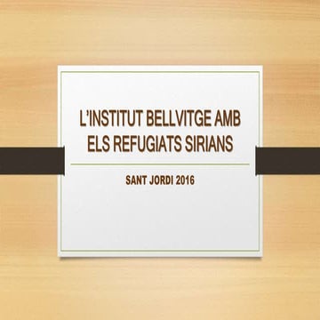 L’institut Bellvitge amb els refugiats sirians.   