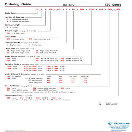 Lintech 120series specsheet