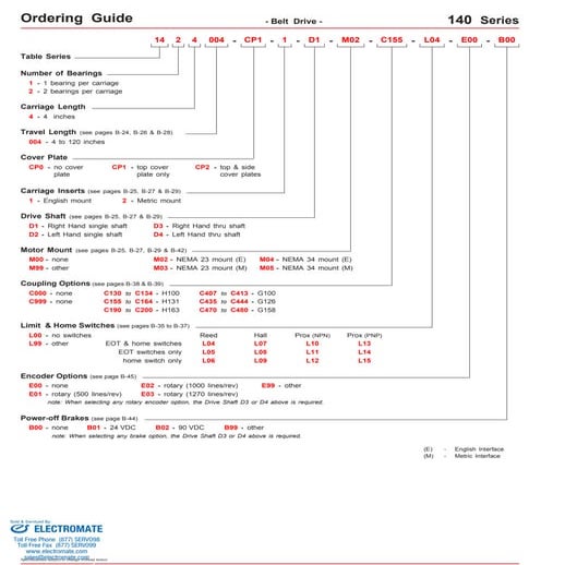 Lintech 140series specsheet
