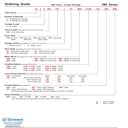 Lintech 180series specsheet