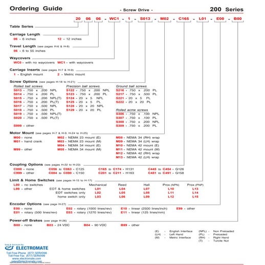 Lintech 200series specsheet