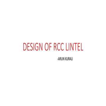 Design of RCC Lintel