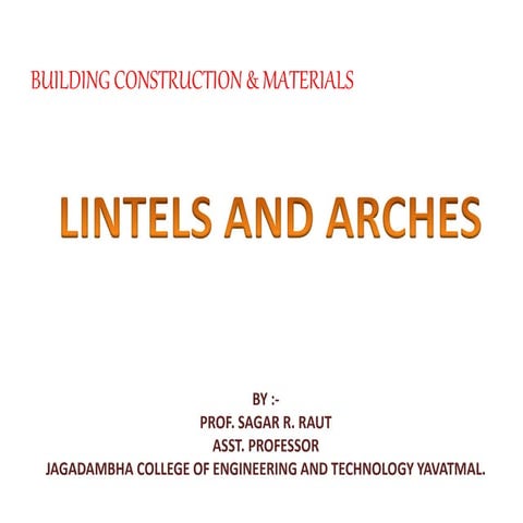 Lintels and arches