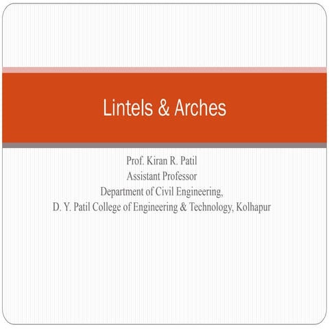 Lintels & Arches notes of Building Construction