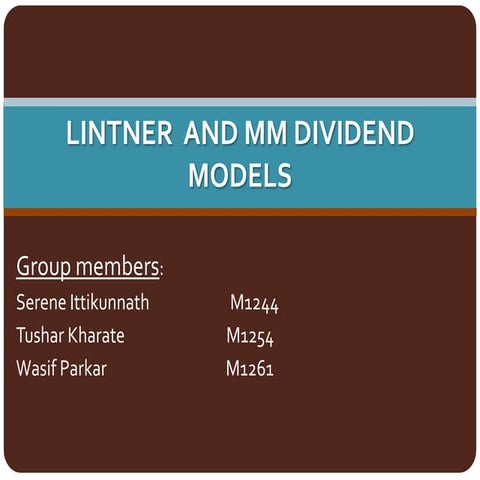 Lintner  and mm dividend models