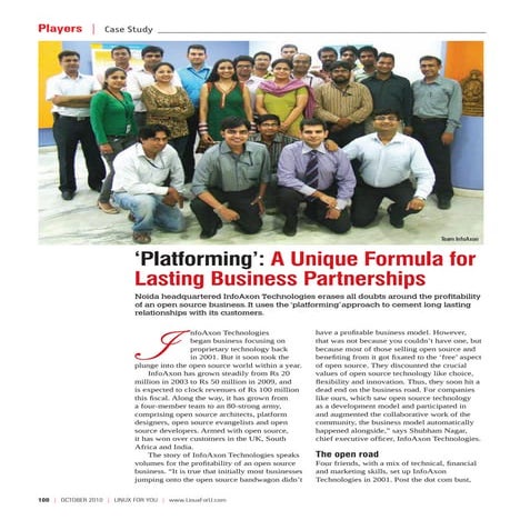 LINUX For You magazine covers InfoAxon for success achieved in delivering ope...