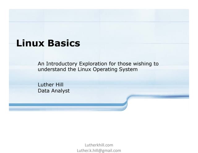 Linux Basics | PPT