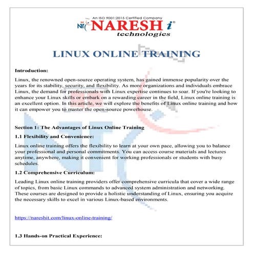 Linux Online Training | PDF