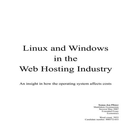Linux and Windows in the Web Hosting Industry