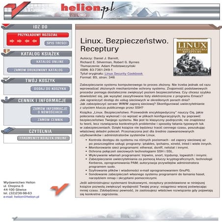 Linux. Bezpieczeństwo. Receptury