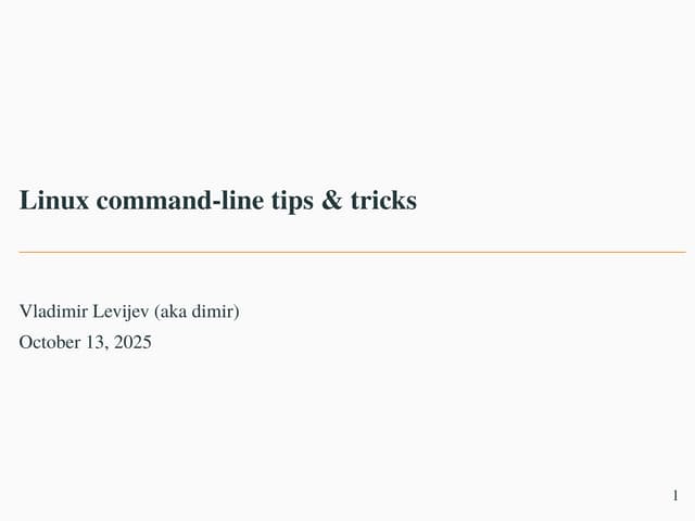 Linux Command-line Tips and Tricks - ATO 2025
