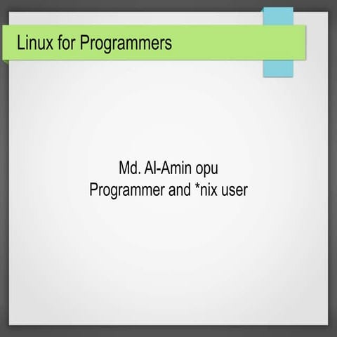 Linux for programmers | PPT