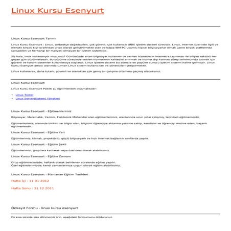 Linux kursu-esenyurt