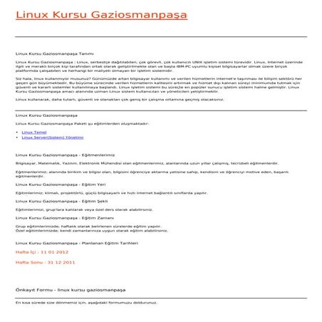 Linux kursu-gaziosmanpasa