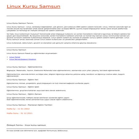 Linux kursu-samsun