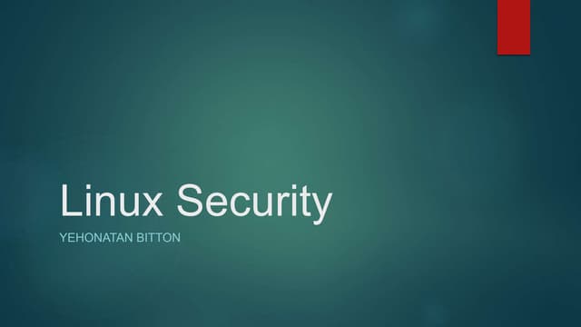 Linux Security Overview