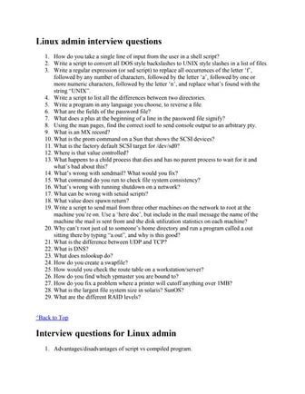 Linux admin interview questions