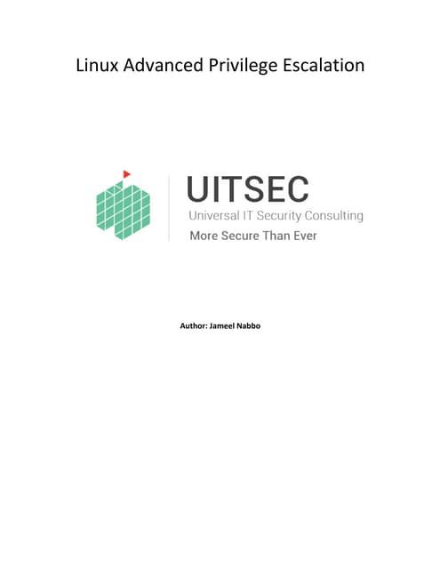 Linux advanced privilege escalation