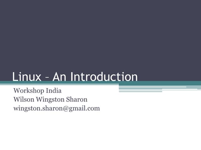 Linux – an introduction