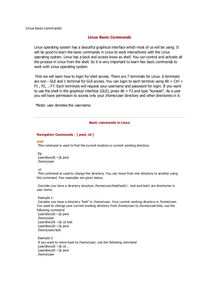 Linux Basic Commands