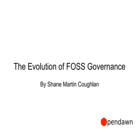 The Evolution of FOSS Governance