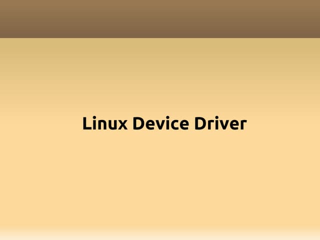 Linux device driver