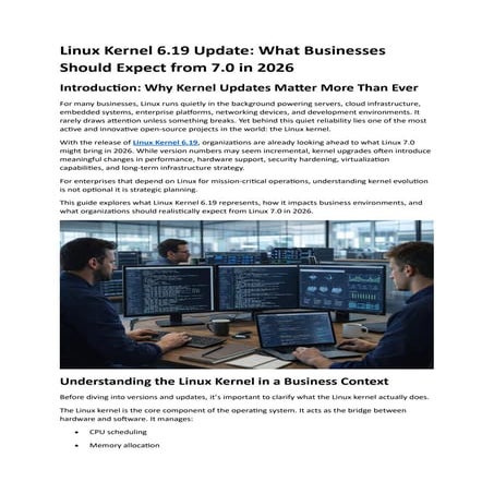 Linux Kernel 6.19 Update - What Businesses Should Expect from 7.0 in ...