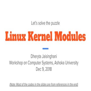 Linux kernel modules | PPT