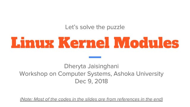 Linux kernel modules