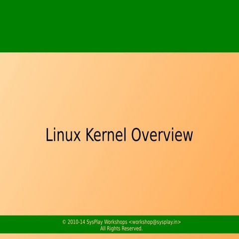 Linux Kernel Overview | PPT