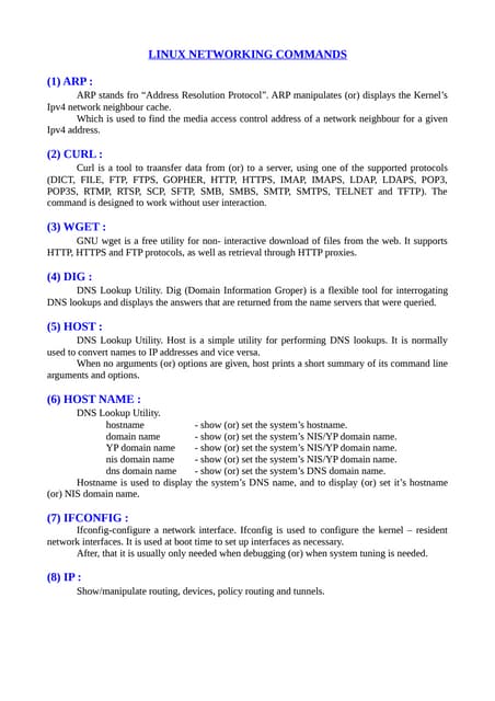 Linuxnetworkingcommands