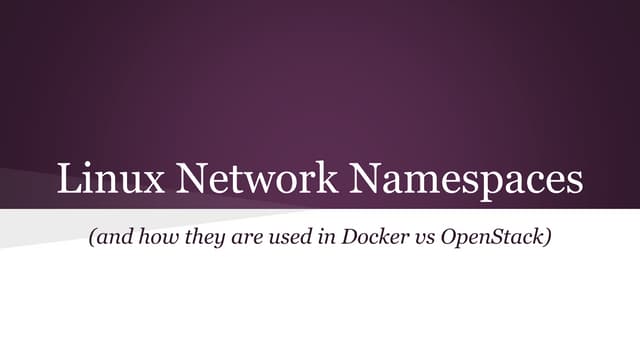 Linux network namespaces